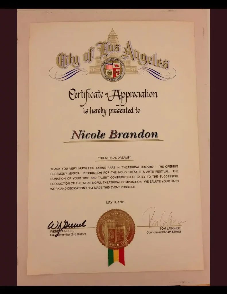 City of Los Angeles Certificate of Appreciation May 17